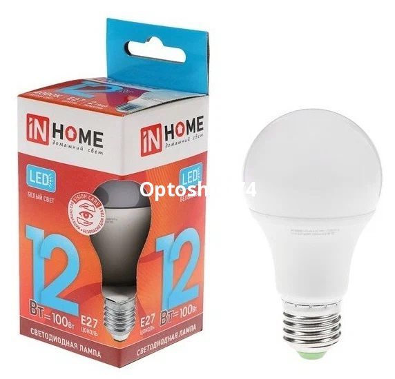 Светодиодная лампа LED-A60 inHome E27 12W 4000K 