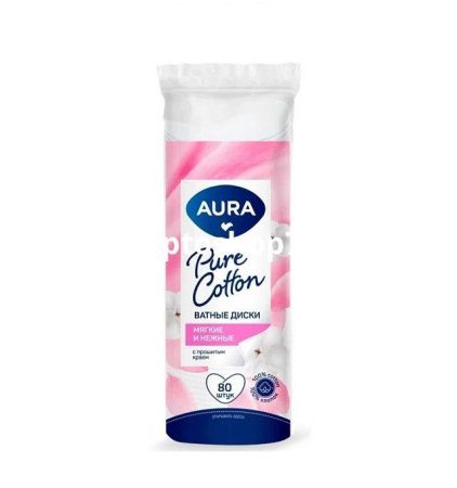 Купить Ватные диски "AURA" 80 шт  по цене 68,40 руб.